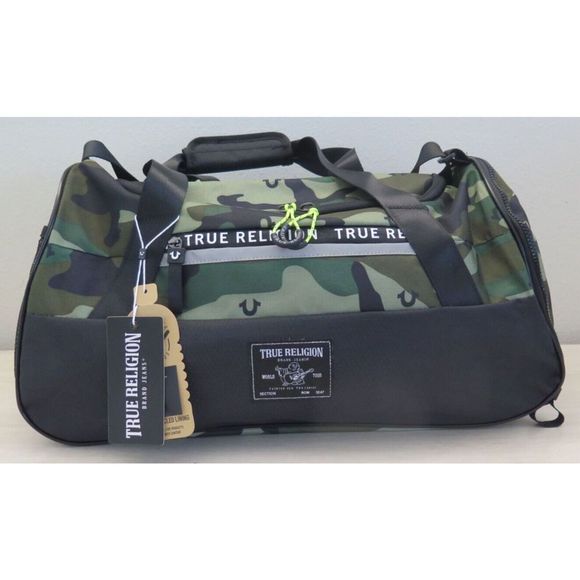 True Religion TR101809 Unisex Medium Camo Tulo Duffle Gym Bag $99 - Picture 10 of 12